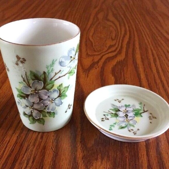 Vintage Andrea Collection by Sadek Cup Saucer Hand painted Dogwood Floral Japan - Picture 2 of 12